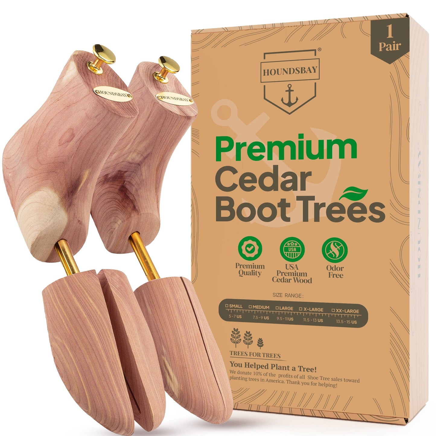 HOUNDSBAY Shoe & Garment Care Cedar Boot Trees