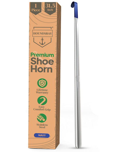 HOUNDSBAY Shoe Horn Extra-Long Handled Metal Shoe Horn