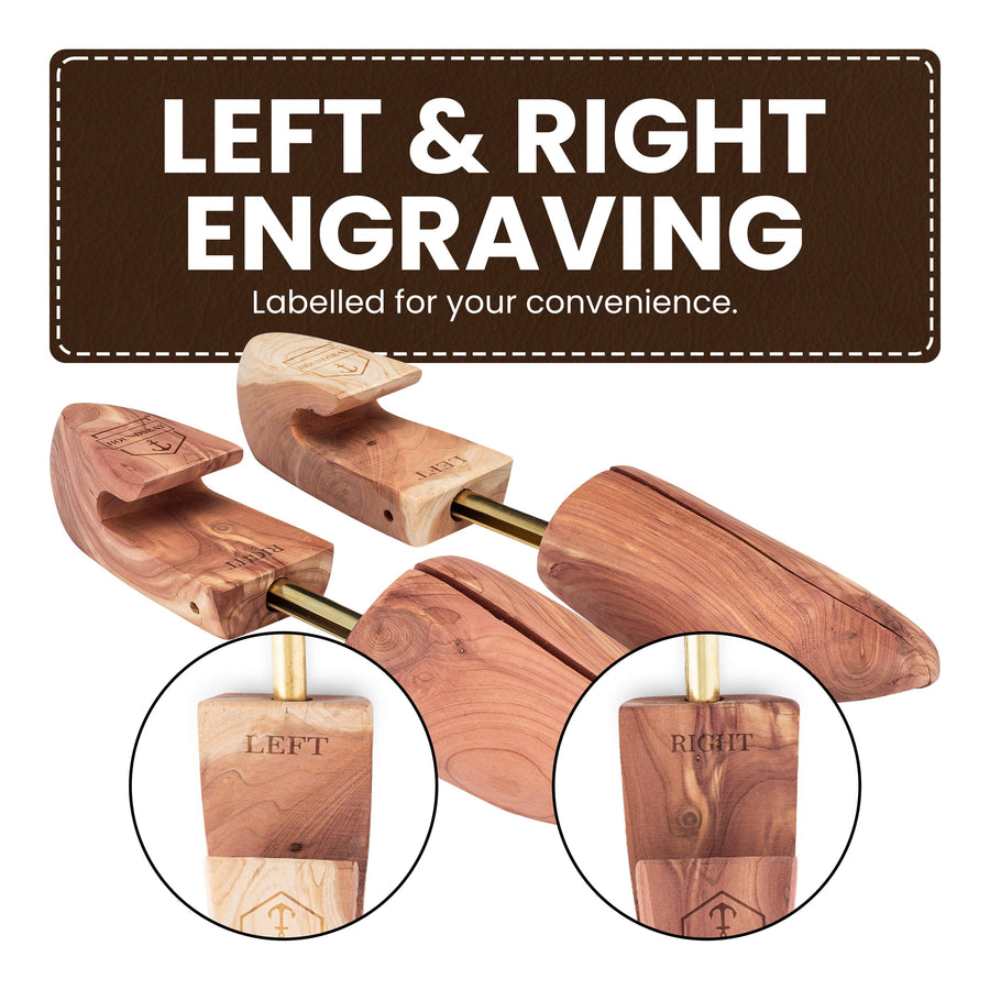HOUNDSBAY Shoe Trees Men’s Cedar Shoe Tree - Premium USA-Grown Eastern Red Cedar