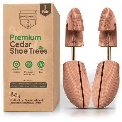 HOUNDSBAY Shoe Trees Men’s Cedar Shoe Tree - Premium USA-Grown Eastern Red Cedar
