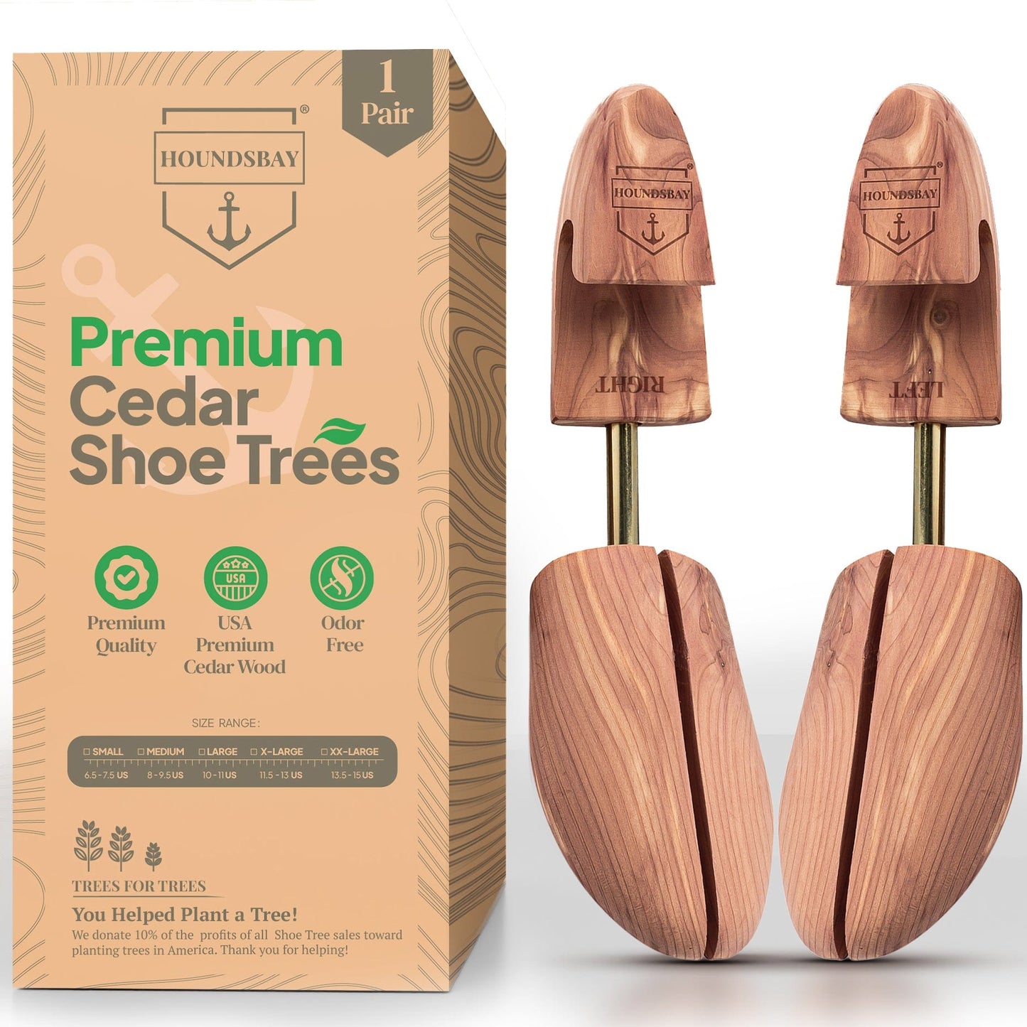 HOUNDSBAY Shoe Trees Men’s Cedar Shoe Tree – Split Toe