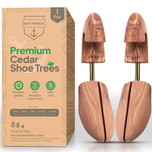 HOUNDSBAY Shoe Trees Men’s Cedar Shoe Tree – Split Toe