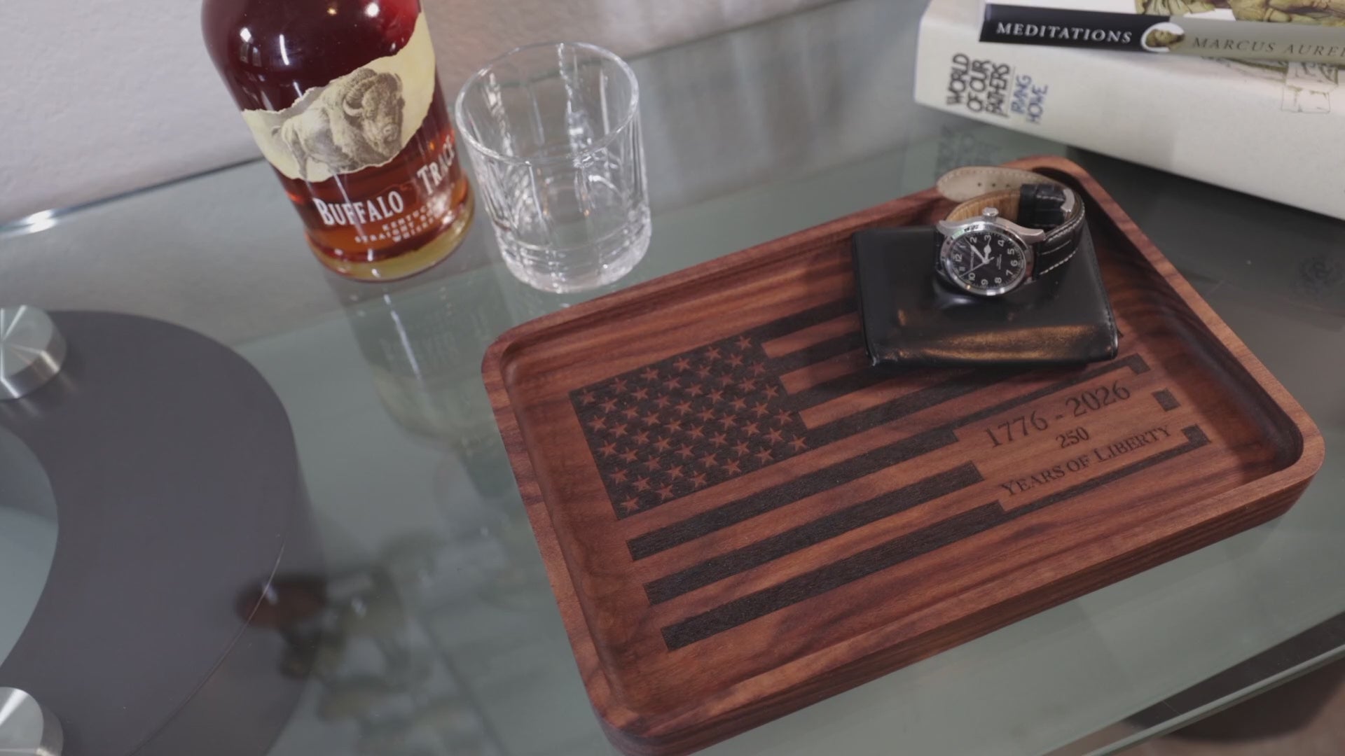 Load video: Walnut Wood Valet Tray