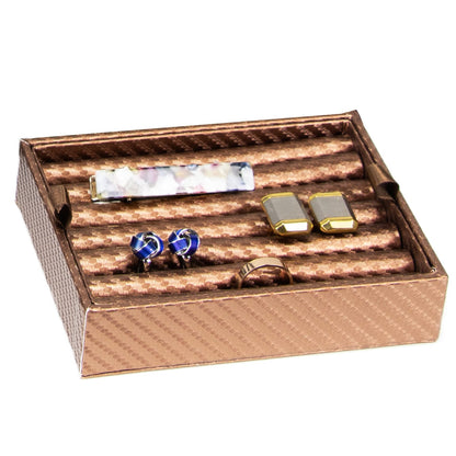 HOUNDSBAY Copper Carbon Fiber Additional Cufflink/Jewelry Pillow Tray for the Yachtsman Watchbox & Valet