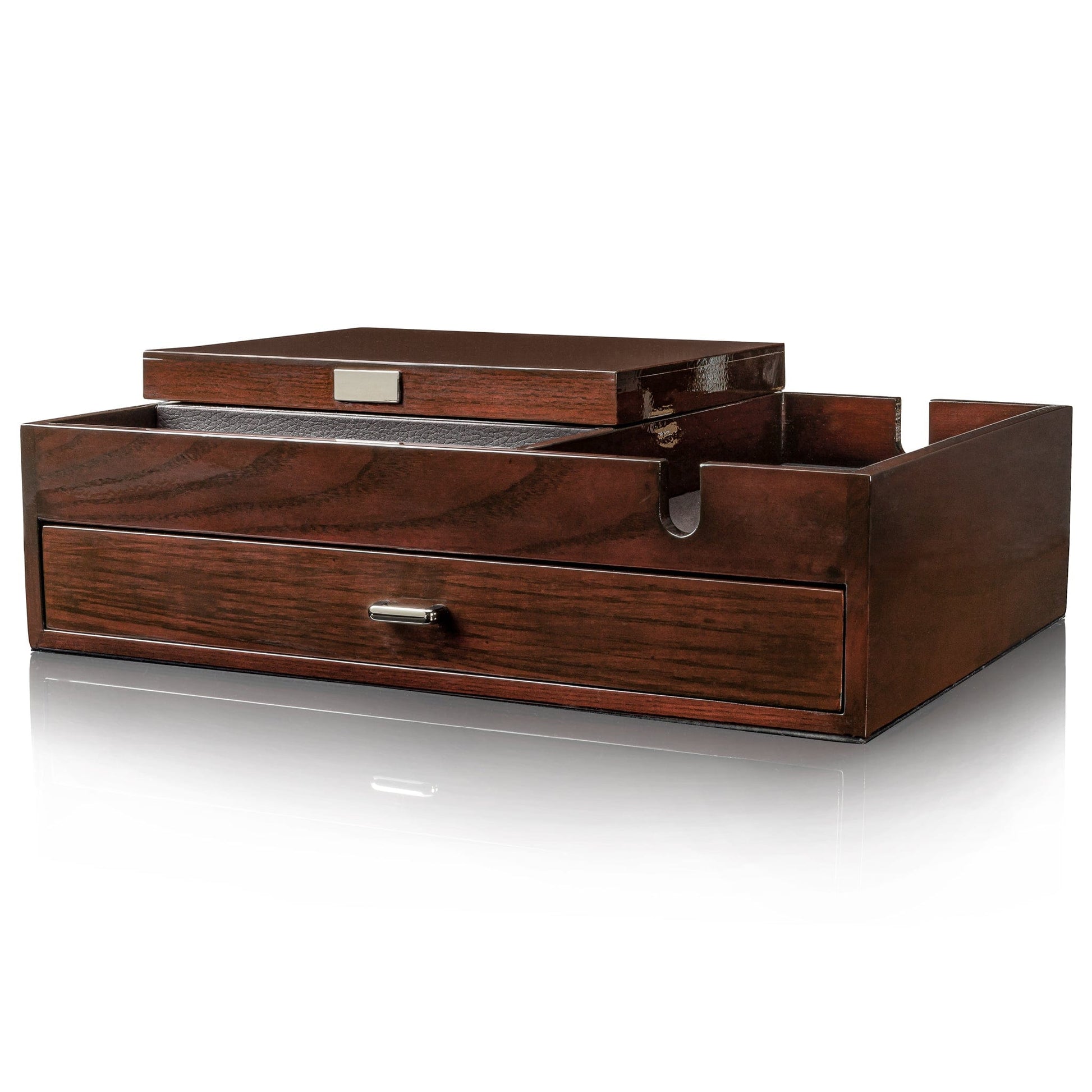 Admiral - Big Dresser Valet Box Organizer with Large Smartphone Chargi HOUNDSBAY Admiral - Big Dresser Valet Box Organizer with Large Smartphone Chargi HOUNDSBAY
