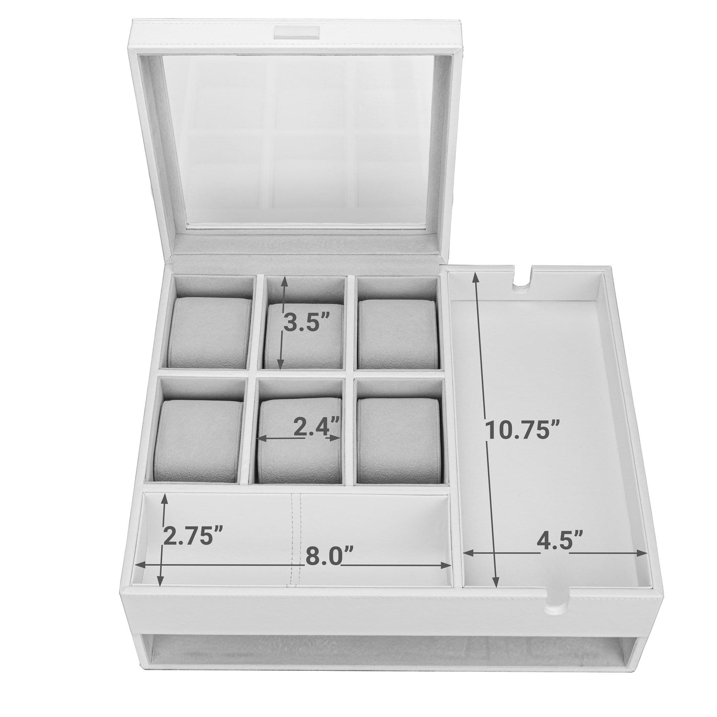 HOUNDSBAY Valet Organizer Commander Valet - Dresser Valet & Watch Box Combo