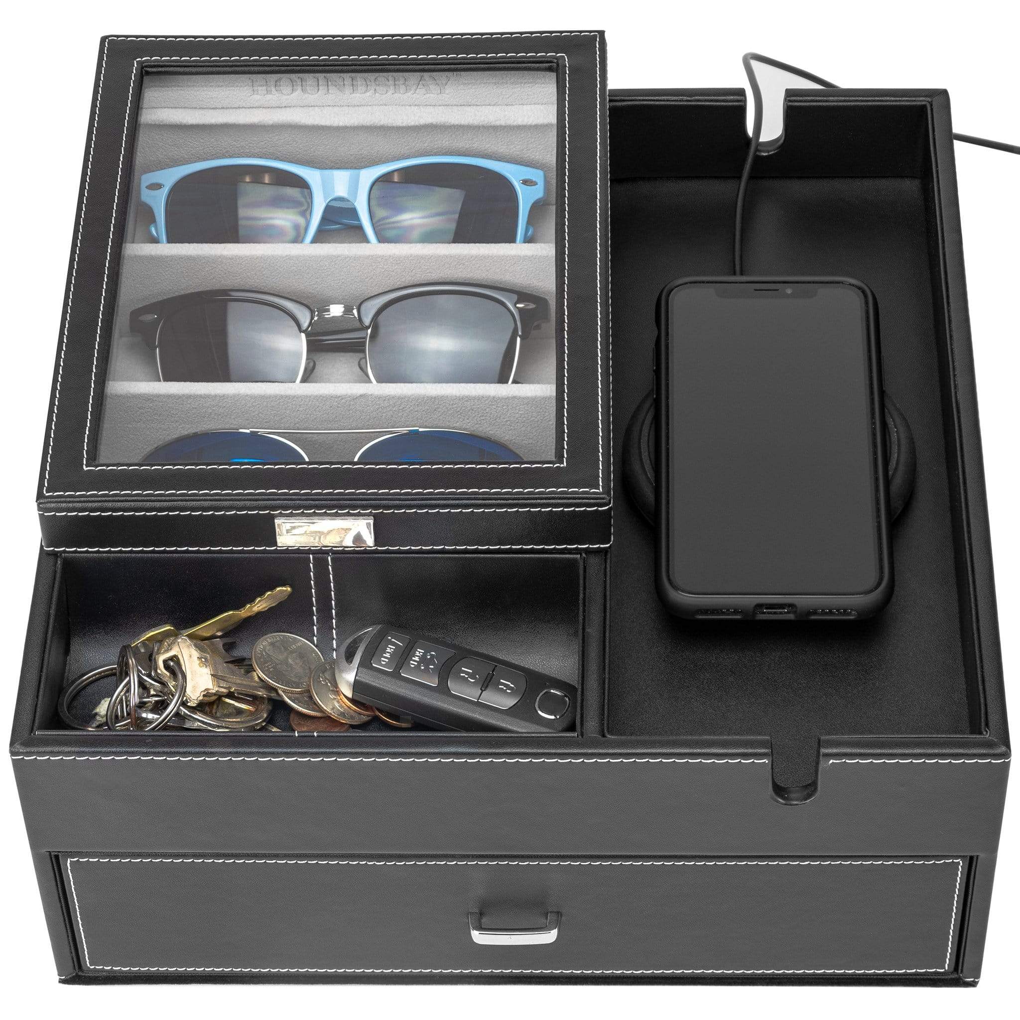 8 Slots Wooden Glasses Storage Case Sunglasses Box Display Walnut w/Clear  Lid US | eBay