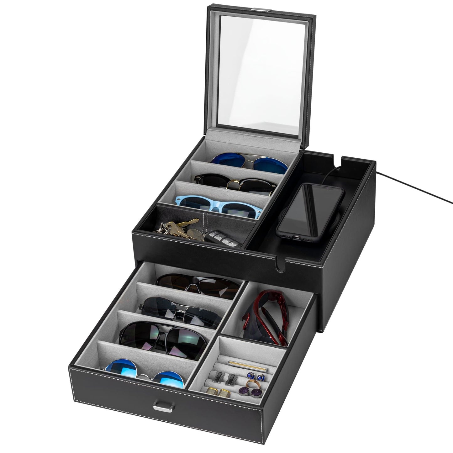 HOUNDSBAY Valet Organizer Lookout - Sunglasses Organizer Valet Box