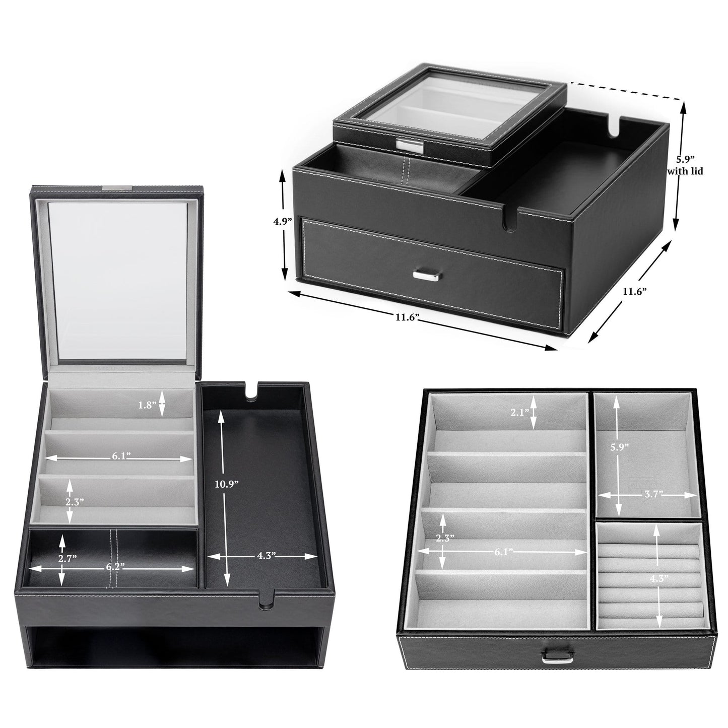 HOUNDSBAY Valet Organizer Lookout - Sunglasses Organizer Valet Box