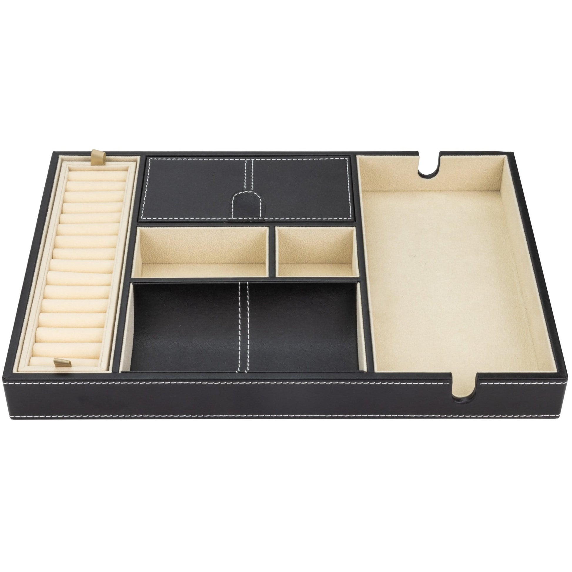 HOUNDSBAY Valet Organizer Ring, Cufflink, and Jewelry Tray for Admiral, Commander, and Victory Valets