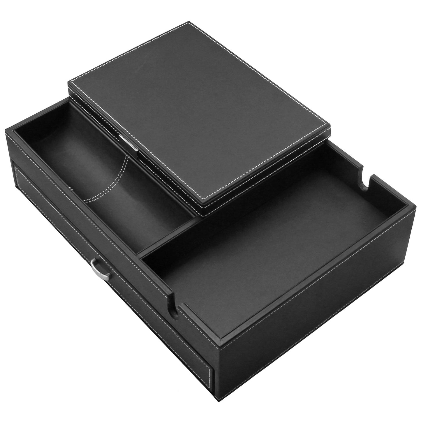 HOUNDSBAY Valet Organizer The Admiral - Big Dresser Valet Box Organizer with Large Smartphone Charging Station