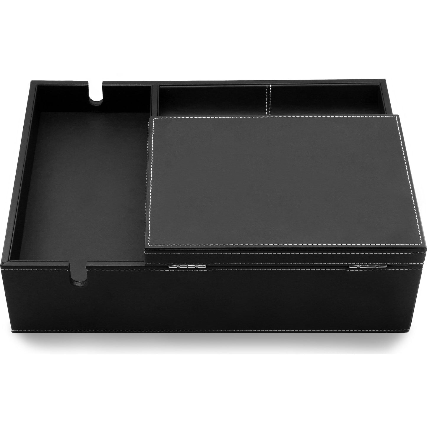 HOUNDSBAY Valet Organizer The Admiral - Big Dresser Valet Box Organizer with Large Smartphone Charging Station