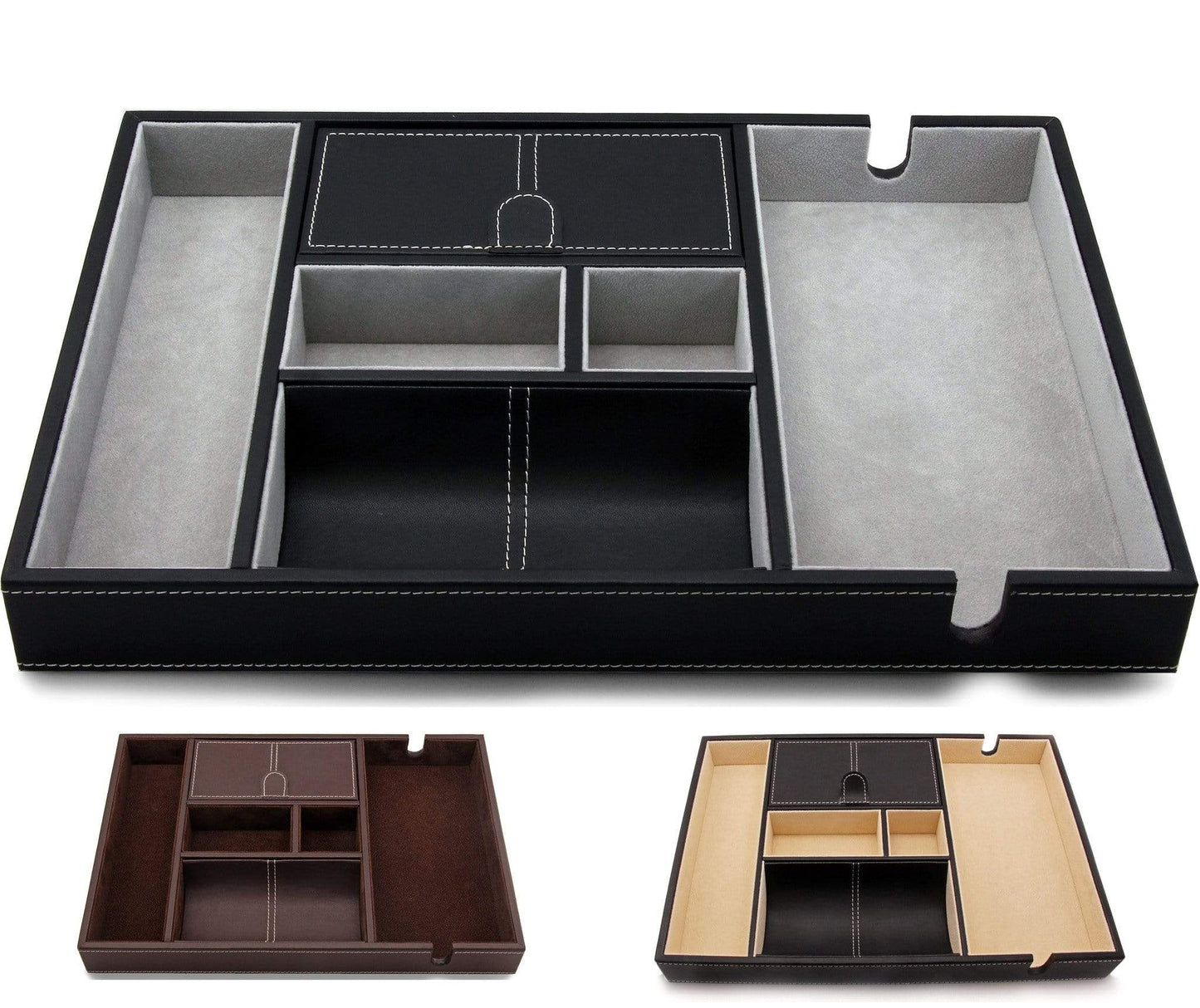 HOUNDSBAY Valet Organizer The Victory - Valet Tray for Men with Large Smartphone Charging Station