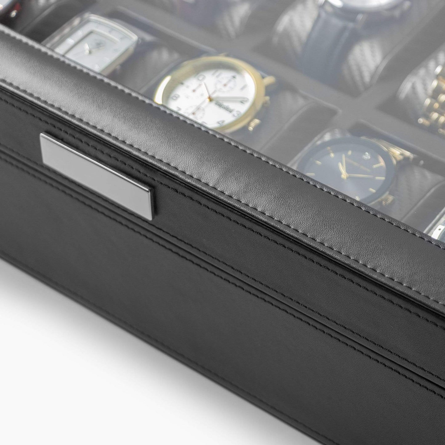 HOUNDSBAY Watch Box The Mariner - Watch Display Box with Carbon Fiber Patterned Interior - 10 Watches